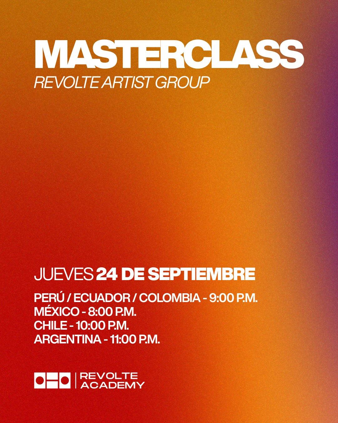 Flyer REVOLTE MASTERCLASS | SEPTIEMBRE 2026