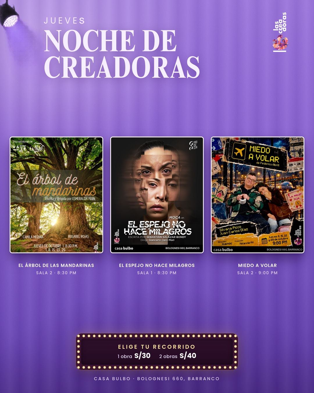 Flyer Noche de Creadoras
